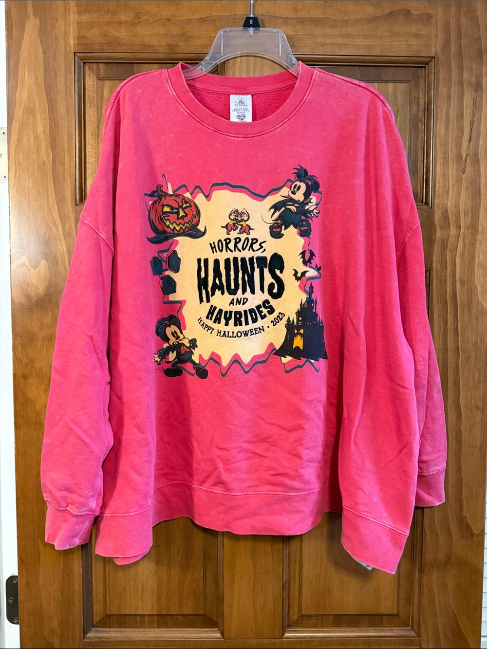 Disney Pink Halloween Graphic Crewneck Sweatshirt